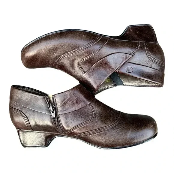 JOSEF SEIBEL Leather Ankle Bootie Women’s Size US 6 - 6.5 Brown vintage slip ons - Picture 6 of 12